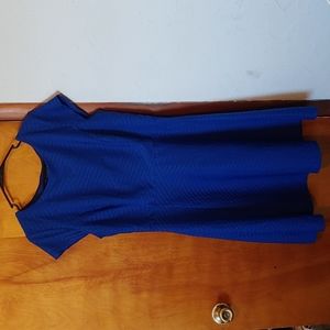 Enfocus Studio Blue Zig Zag Pattern Dress